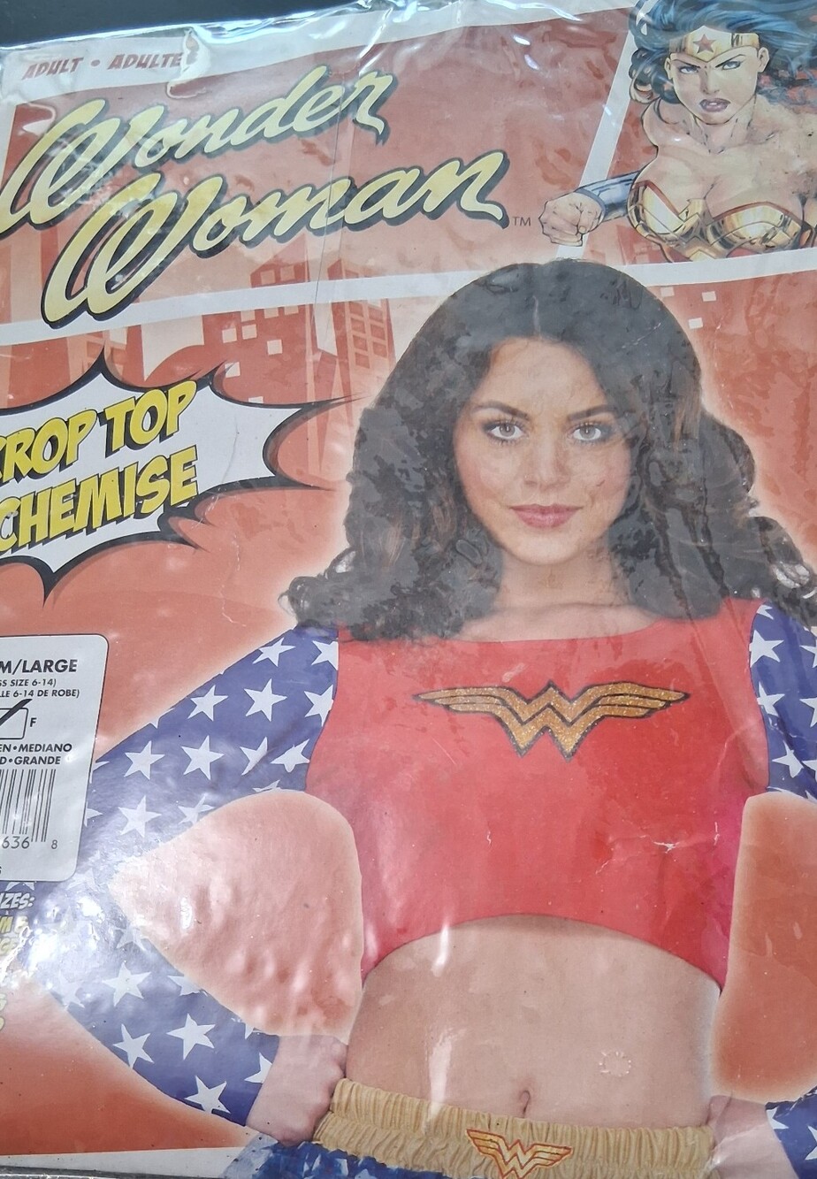 NEW Wonder Woman Red & Blue Crop Top - Licensed Costume Top Size M/L